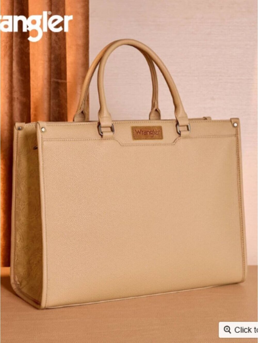 Wrangler Carry-All Tote Laptop, Travel, Business Tote Bag, Khaki NWT